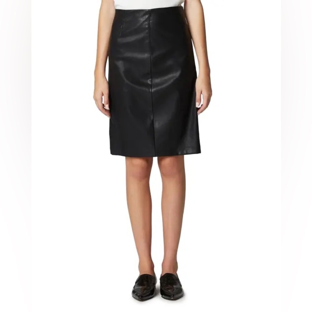 BlankNYC NEW Black Faux Leather Knee Length Skirt Chic Party Capsule Size 6